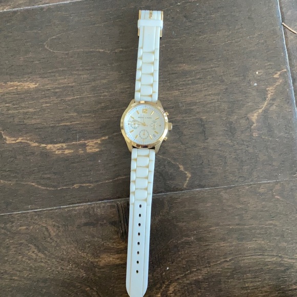 Michael Kors White and Gold Rubber Watch